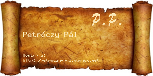 Petróczy Pál névjegykártya
