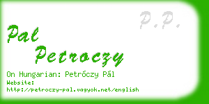 pal petroczy business card