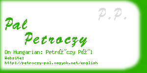 pal petroczy business card